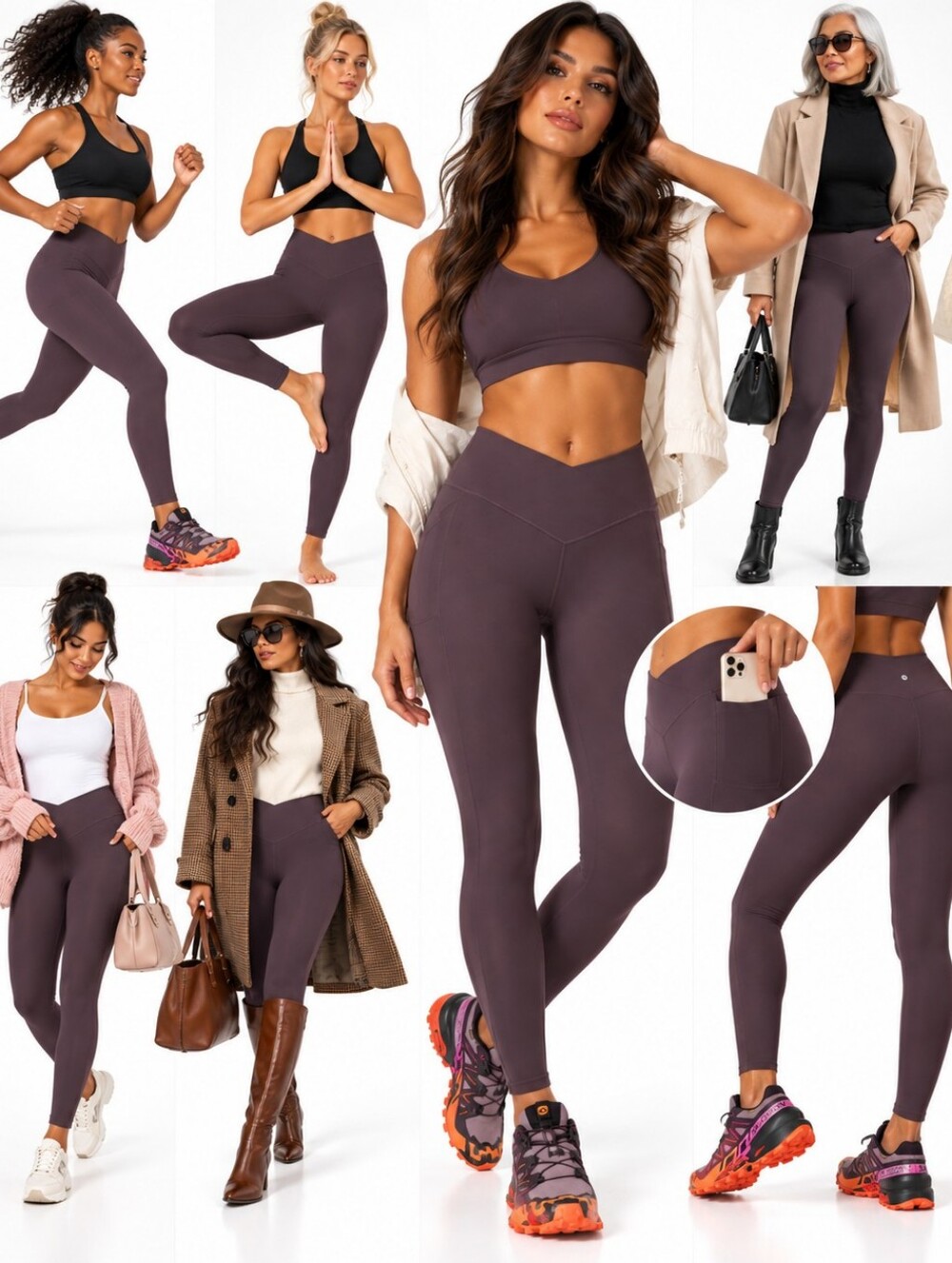 NWT Halara SoftlyZero™ Crossover Pocket Full Length Leggings UPF 50+ High-Waist